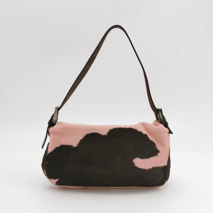 Sold Fendi Baguette Pony Style Calfskin Leather Shoulder Bag in Pink Cow Print