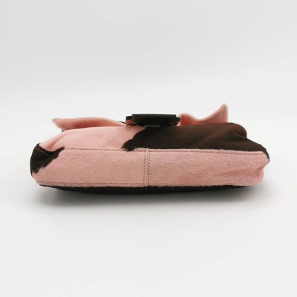 Sold Fendi Baguette Pony Style Calfskin Leather Shoulder Bag in Pink Cow Print