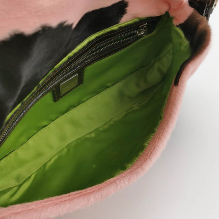Sold Fendi Baguette Pony Style Calfskin Leather Shoulder Bag in Pink Cow Print