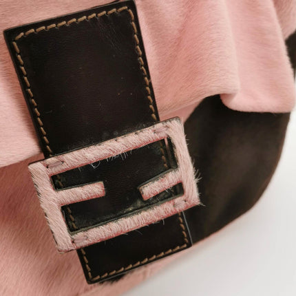 Sold Fendi Baguette Pony Style Calfskin Leather Shoulder Bag in Pink Cow Print
