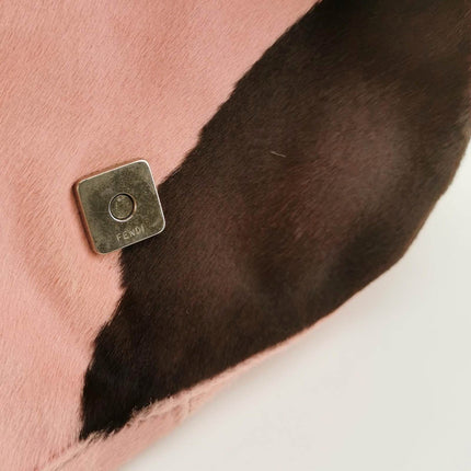 Sold Fendi Baguette Pony Style Calfskin Leather Shoulder Bag in Pink Cow Print