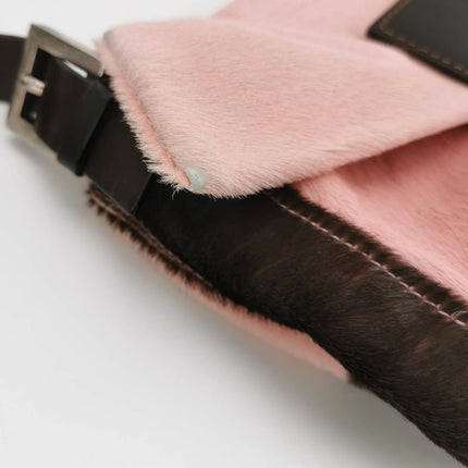 Sold Fendi Baguette Pony Style Calfskin Leather Shoulder Bag in Pink Cow Print