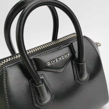 Sold Givenchy Antigona Mini Black Shiny Leather Top Handle bag with Strap