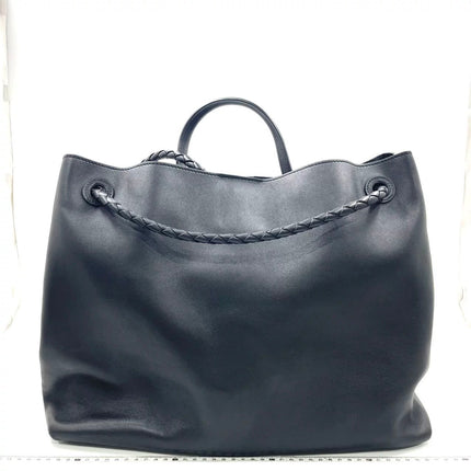 Bottega Veneta Andiamo Large Black Smooth Leather Handbag