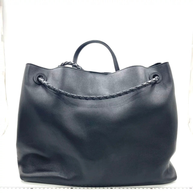 Bottega Veneta Andiamo Large Black Smooth Leather Handbag