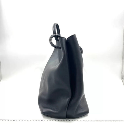 Bottega Veneta Andiamo Large Black Smooth Leather Handbag