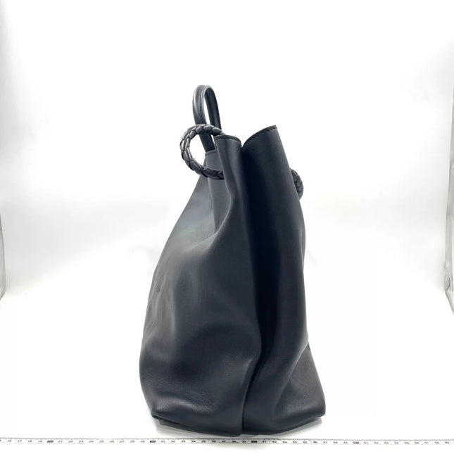 Bottega Veneta Andiamo Large Black Smooth Leather Handbag