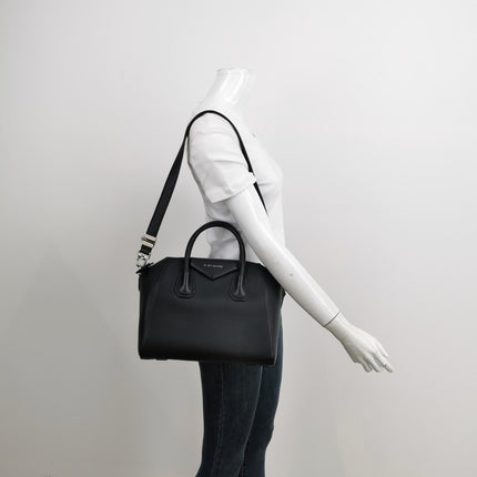 Sold Givenchy Antigona Small Black Calfskin Leather Top Handle bag with Strap