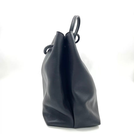 Bottega Veneta Andiamo Large Black Smooth Leather Handbag