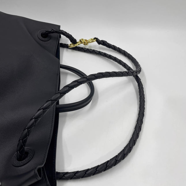 Bottega Veneta Andiamo Large Black Smooth Leather Handbag
