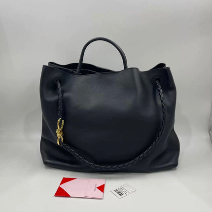 Bottega Veneta Andiamo Large Black Smooth Leather Handbag