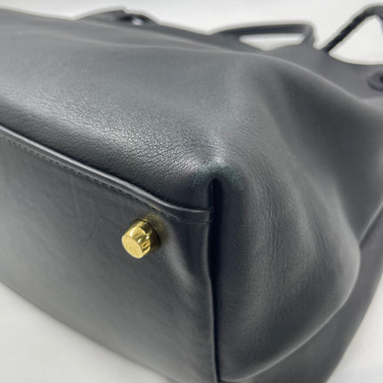 Bottega Veneta Andiamo Large Black Smooth Leather Handbag