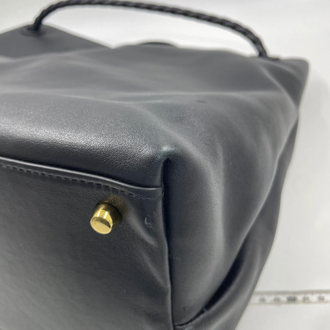 Bottega Veneta Andiamo Large Black Smooth Leather Handbag