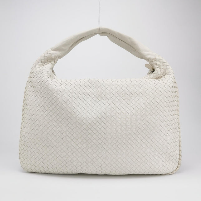 Bottega Veneta Veneta Hobo Dark White Leather Bag Maxi 55cm