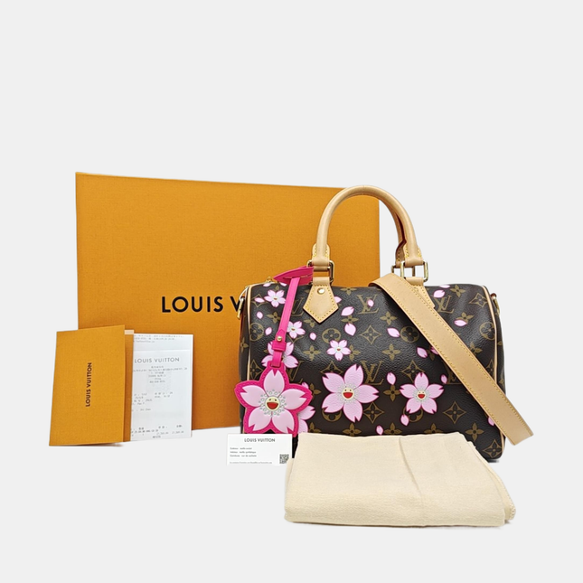 Louis Vuitton x Takashi Murakami Speedy 25 Cherry Blossoms on Monogram Crossbody Bag