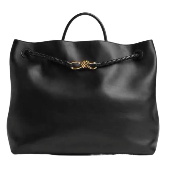 Bottega Veneta Andiamo Large Black Smooth Leather Handbag