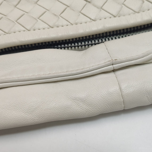 Bottega Veneta Veneta Hobo Dark White Leather Bag Maxi 55cm