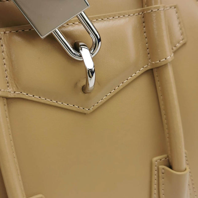 Givenchy Antigona Lock Mini Beige Smooth Leather Top Handle bag with Strap