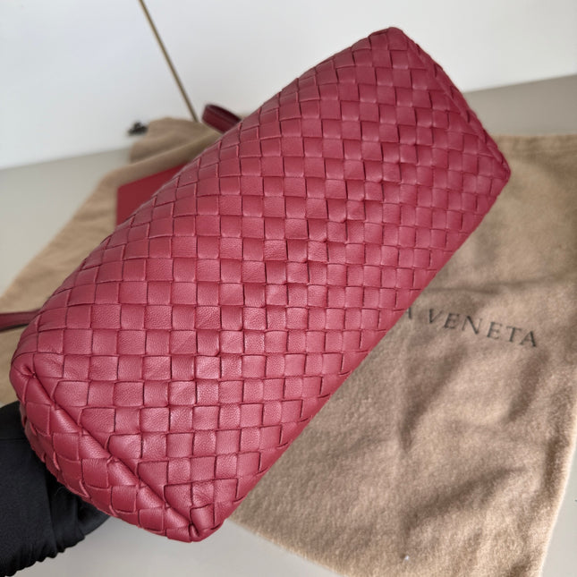 Bottega Veneta Garda Tote Burgundy Intrecciato Leather Medium 25cm