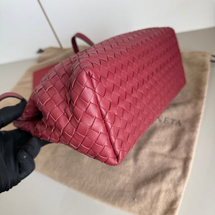 Bottega Veneta Garda Tote Burgundy Intrecciato Leather Medium 25cm