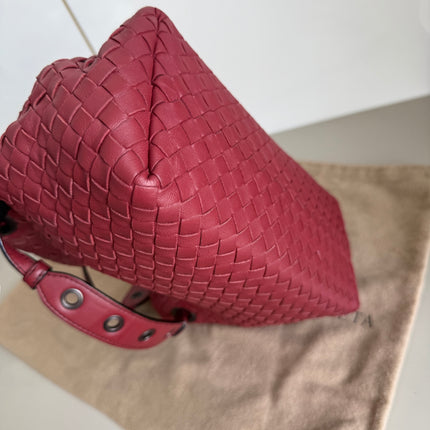 Bottega Veneta Garda Tote Burgundy Intrecciato Leather Medium 25cm