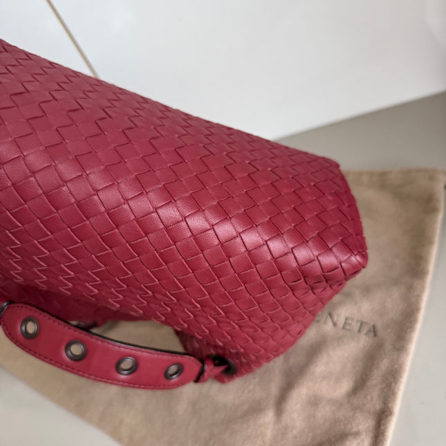 Bottega Veneta Garda Tote Burgundy Intrecciato Leather Medium 25cm