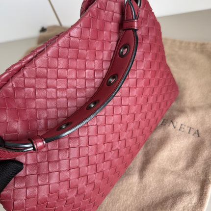 Bottega Veneta Garda Tote Burgundy Intrecciato Leather Medium 25cm