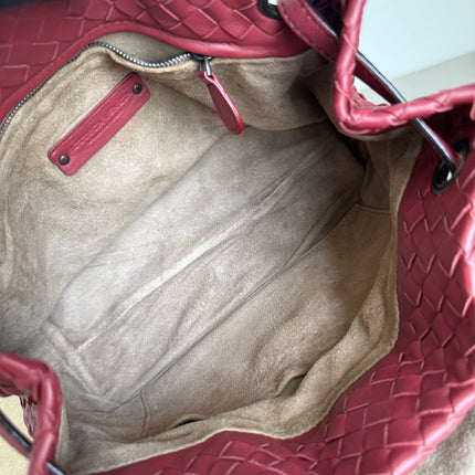 Bottega Veneta Garda Tote Burgundy Intrecciato Leather Medium 25cm