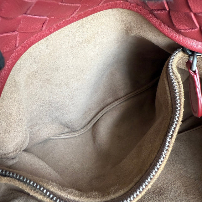 Bottega Veneta Garda Tote Burgundy Intrecciato Leather Medium 25cm