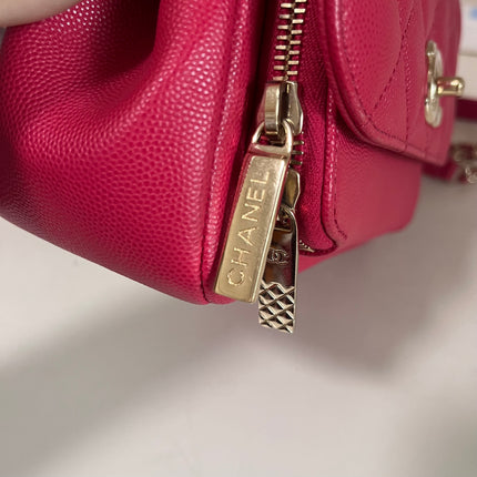 Chanel Business Affinity Small Pink Caviar Leather Top Handle Crossbody Bag