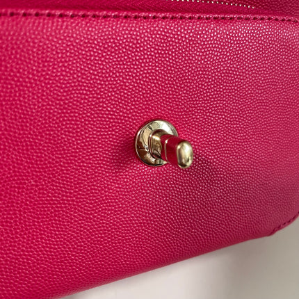 Chanel Business Affinity Small Pink Caviar Leather Top Handle Crossbody Bag