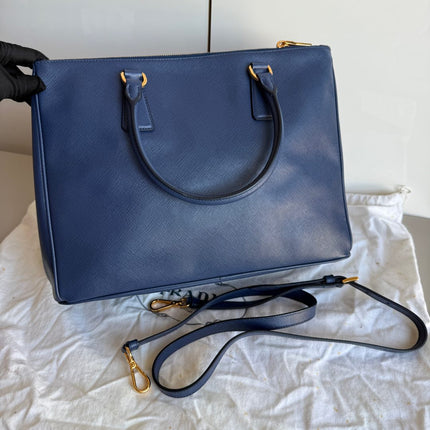 Prada Galleria Saffiano Leather Large Navy with Strap