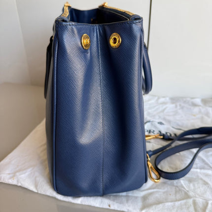 Prada Galleria Saffiano Leather Large Navy with Strap