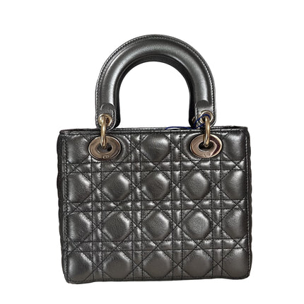 Sold Lady Dior Small ABCdior Gunmetal Grey Cannage Lambskin Handbag with ABC Strap
