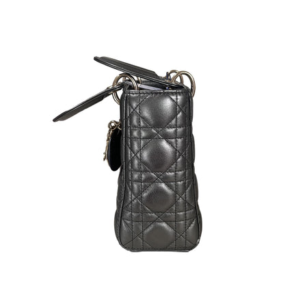 Sold Lady Dior Small ABCdior Gunmetal Grey Cannage Lambskin Handbag with ABC Strap