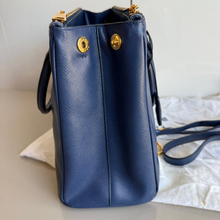 Prada Galleria Saffiano Leather Large Navy with Strap