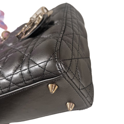 Sold Lady Dior Small ABCdior Gunmetal Grey Cannage Lambskin Handbag with ABC Strap