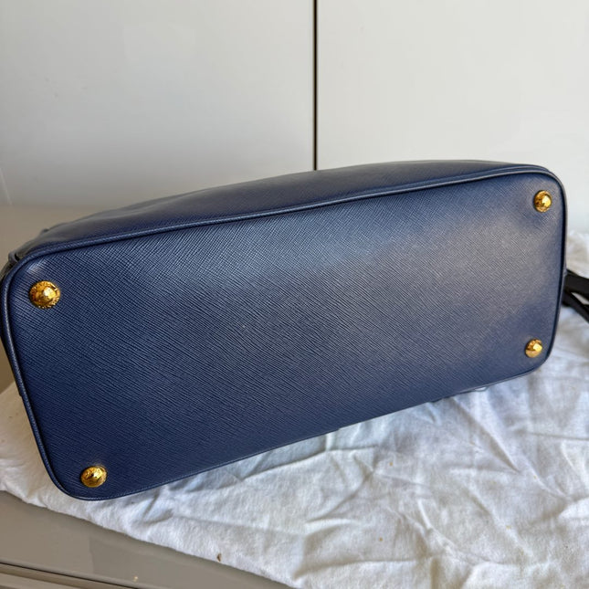 Prada Galleria Saffiano Leather Large Navy with Strap