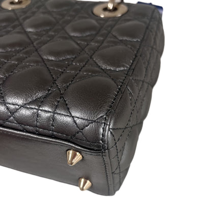 Sold Lady Dior Small ABCdior Gunmetal Grey Cannage Lambskin Handbag with ABC Strap