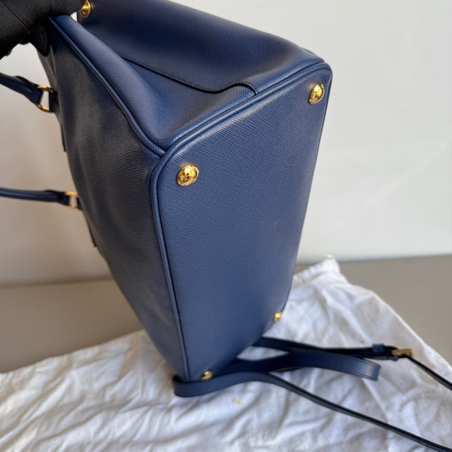Prada Galleria Saffiano Leather Large Navy with Strap
