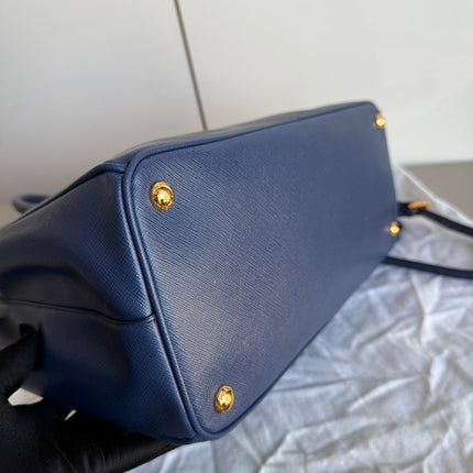 Prada Galleria Saffiano Leather Large Navy with Strap