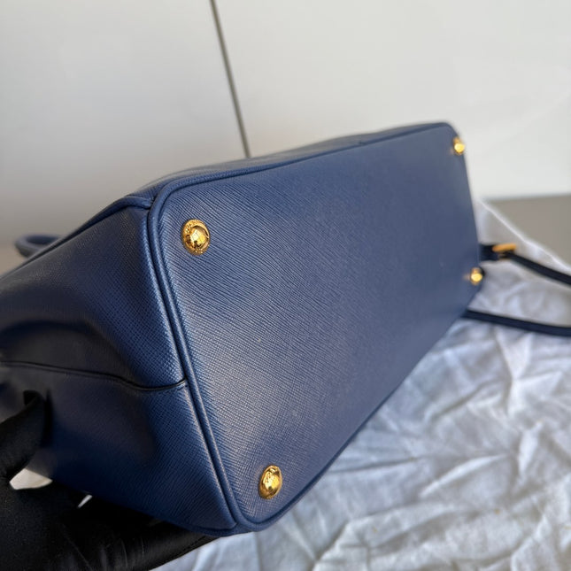 Prada Galleria Saffiano Leather Large Navy with Strap