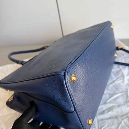 Prada Galleria Saffiano Leather Large Navy with Strap