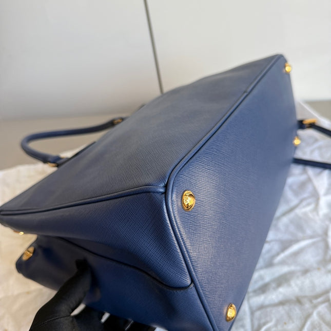 Prada Galleria Saffiano Leather Large Navy with Strap