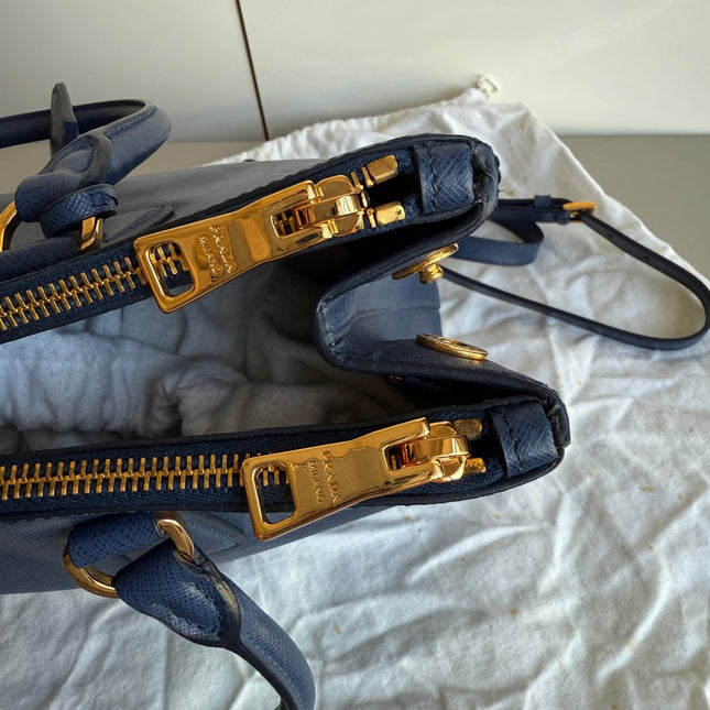 Prada Galleria Saffiano Leather Large Navy with Strap