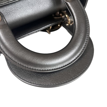 Sold Lady Dior Small ABCdior Gunmetal Grey Cannage Lambskin Handbag with ABC Strap