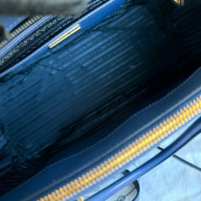 Prada Galleria Saffiano Leather Large Navy with Strap