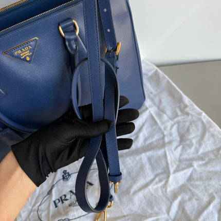 Prada Galleria Saffiano Leather Large Navy with Strap