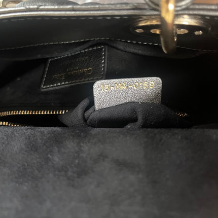 Sold Lady Dior Small ABCdior Gunmetal Grey Cannage Lambskin Handbag with ABC Strap