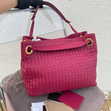 Bottega Veneta Garda Hot Pink Intrecciato Nappa Leather Large 33cm